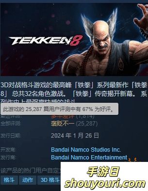 惹了所有人！《铁拳8》Steam近30天多半差评：国内外玩家一起差评，抵制游戏