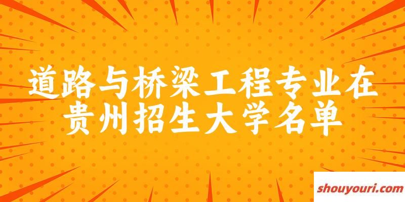 道路与桥梁工程专业2024在贵州招生大学名单及分数线 附专业代码及就业方向(图1)